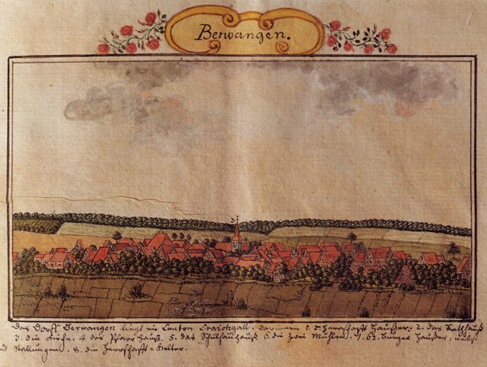 Das Dorf Berwangen im Kraichgau; 1769